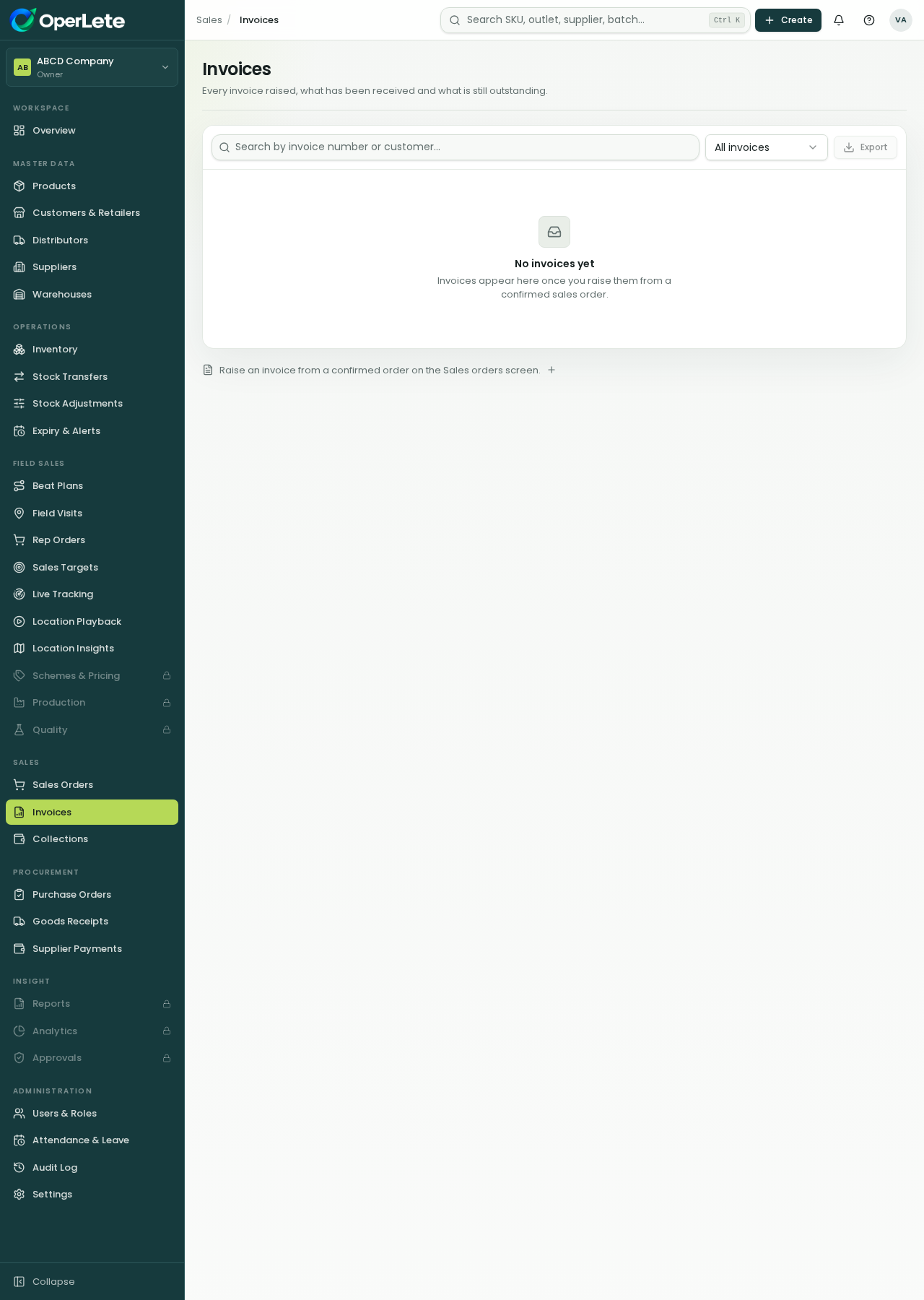 Procurement product view